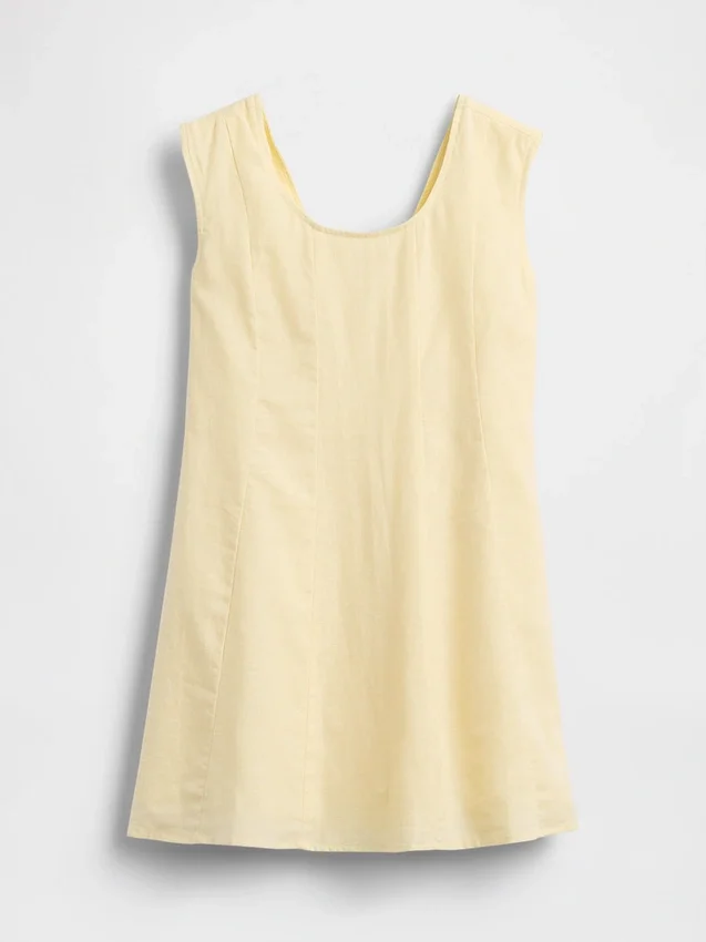 Robe enfant en lin et coton à encolure dégagée