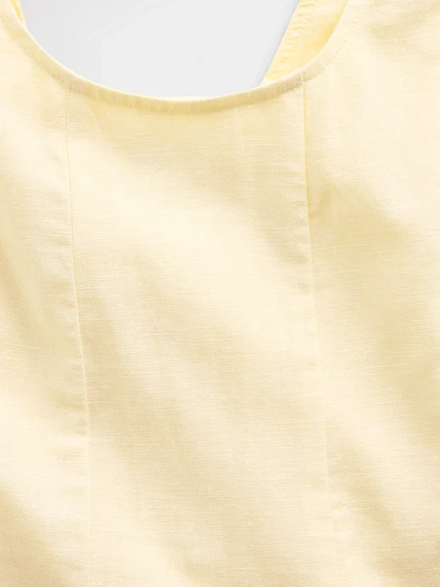 Robe enfant en lin et coton à encolure dégagée