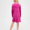 Robe enfant en velours à taille empire
