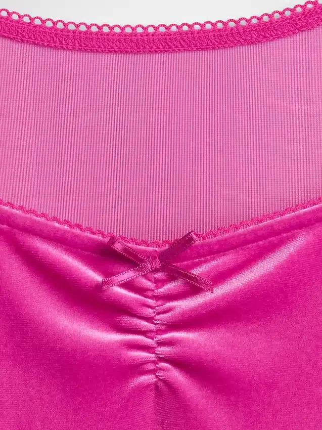 Robe enfant en velours à taille empire