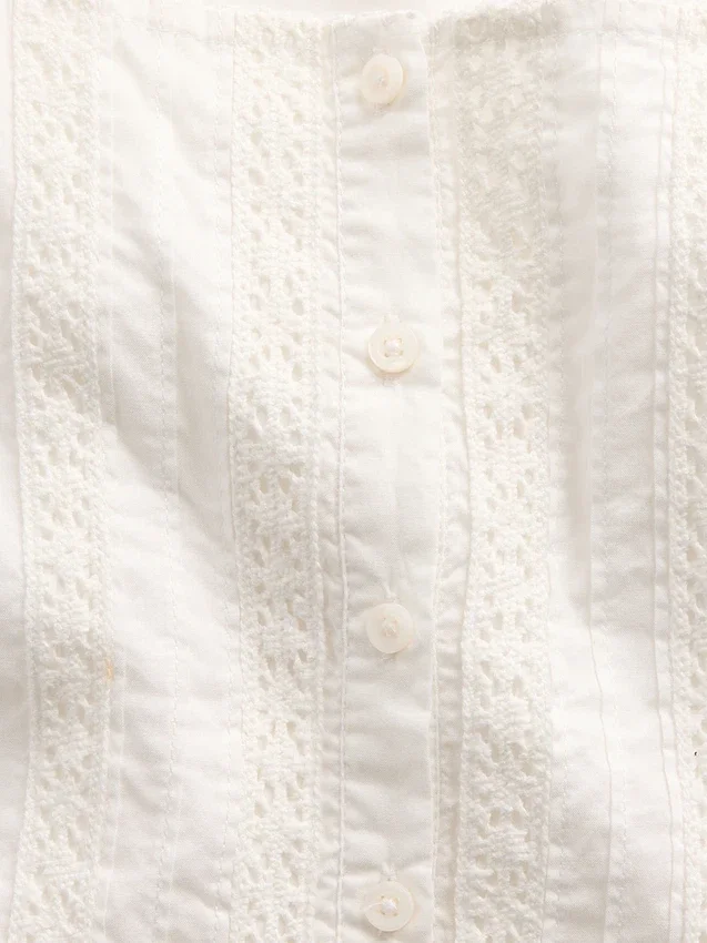 Robe enfant à manches flottantes et bordure en dentelle