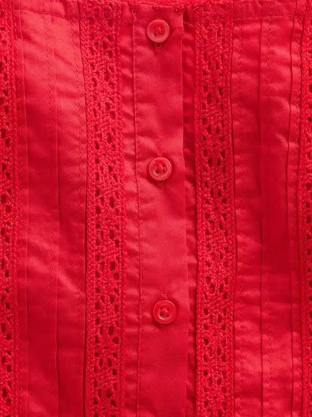 Robe enfant à manches flottantes et bordure en dentelle