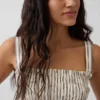 Robe longue à corsage smocké en popeline