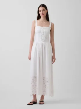 Robe longue corset à lacets
