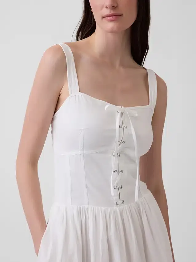 Robe longue corset à lacets