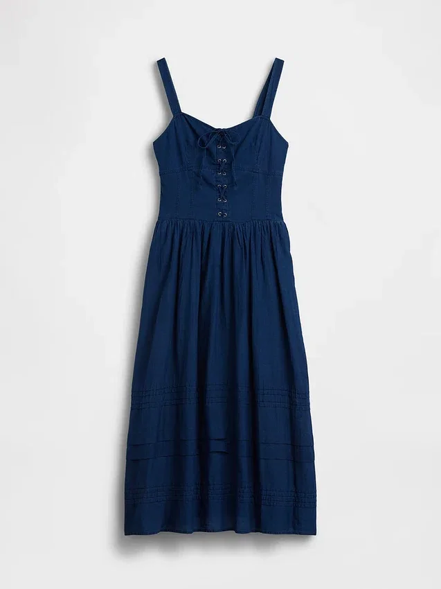 Robe longue corset à lacets