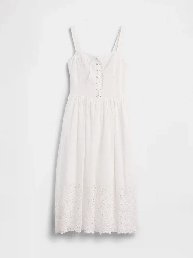 Robe longue corset à lacets