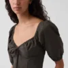 Robe longue corset à manches bouffantes