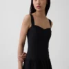 Robe longue corsetée à taille basse en mélange de lin