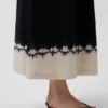 Robe longue corsetée à taille basse en mélange de lin
