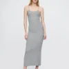 Robe longue de pyjama à fines côtes