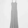 Robe longue de pyjama à fines côtes