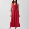 Robe longue dos nu en mélange de lin