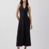 Robe longue dos nu en mélange de lin