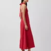 Robe longue dos nu en mélange de lin