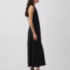 Robe longue dos nu en mélange de lin