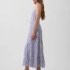 Robe longue dos nu en mélange de lin