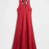Robe longue dos nu en mélange de lin
