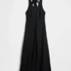 Robe longue dos nu en mélange de lin