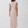 Robe longue droite en mélange de lin