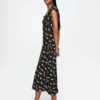 Robe longue en crêpe à encolure en cœur