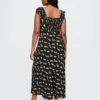Robe longue en crêpe à encolure en cœur