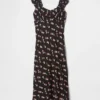 Robe longue en crêpe à encolure en cœur