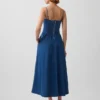 Robe longue en denim sans bretelles