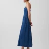 Robe longue en denim sans bretelles