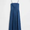 Robe longue en denim sans bretelles