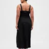 Robe longue en denim ultra-doux avec fermeture éclair sur le devant