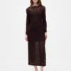 Robe longue en dentelle à manches cloche