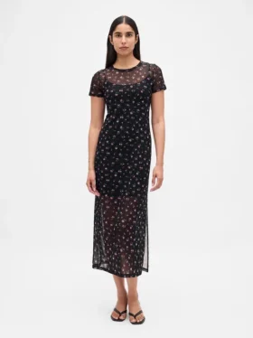 Robe longue en maille