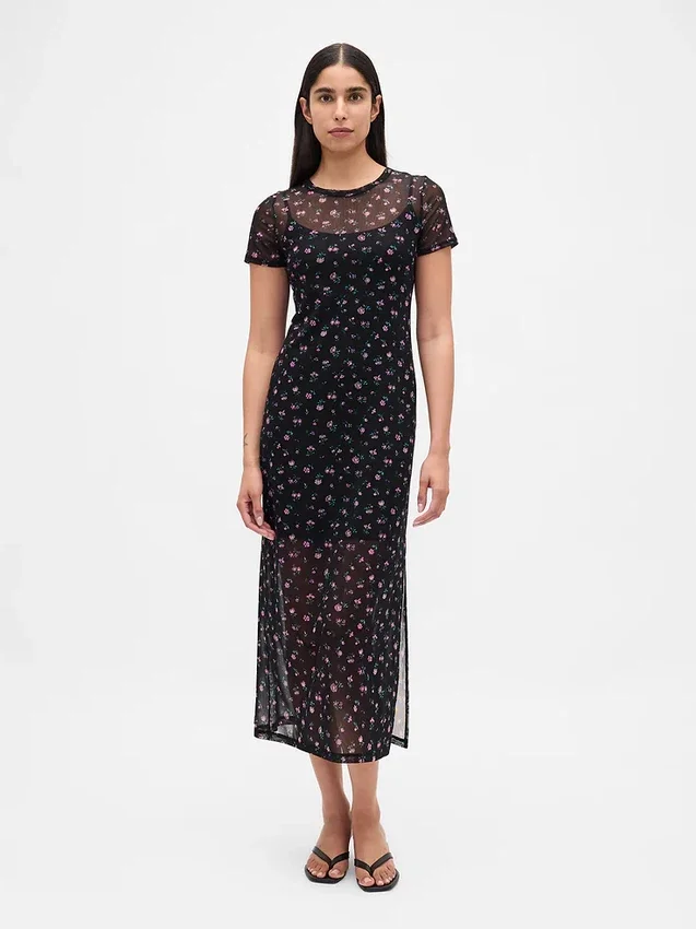 Robe longue en maille