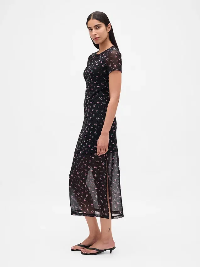 Robe longue en maille