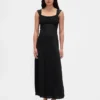 Robe longue en mélange de matières