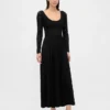 Robe longue en mélange de matières