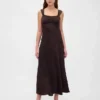 Robe longue en mélange de matières