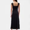 Robe longue en mélange de matières