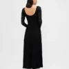 Robe longue en mélange de matières