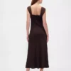 Robe longue en mélange de matières