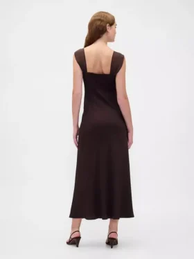 Robe longue en mélange de matières
