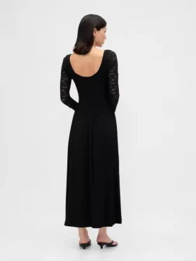 Robe longue en mélange de matières