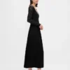 Robe longue en mélange de matières