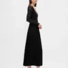 Robe longue en mélange de matières