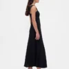 Robe longue en mélange de matières