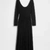 Robe longue en mélange de matières
