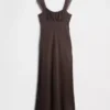 Robe longue en mélange de matières