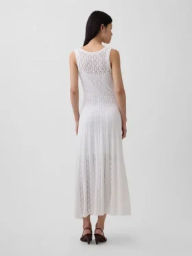 Robe longue en pointelle