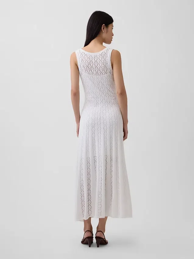 Robe longue en pointelle